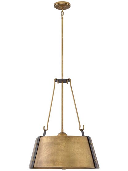 Cartwright 19 1/2 inch Pendant Light in Rustic Brass.